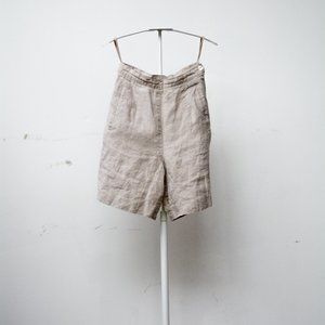 Beige Irish Linen Shorts